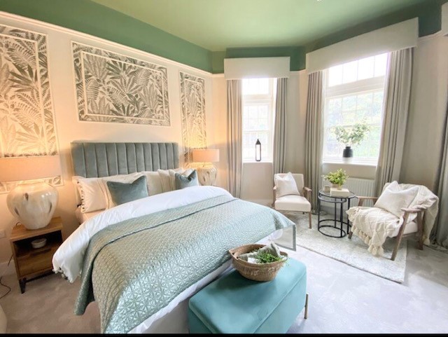 Loft bedroom with vaulted ceiling
